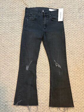 Rag & Bone Black Crop Flare Bootcut Jeans 27